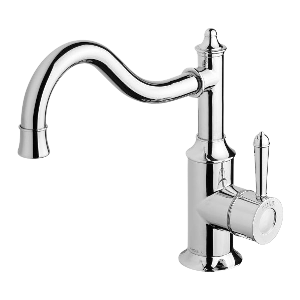 Nostalgia Sink Mixer 220mm Shepherds Crook Chrome