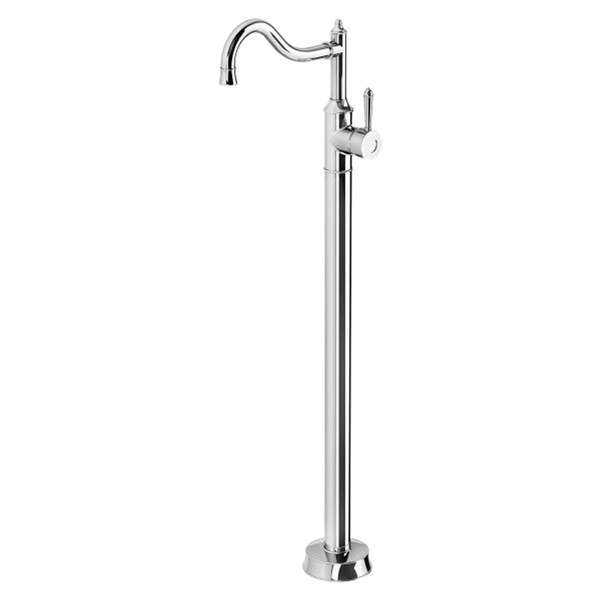 Nostalgia Floor Mounted Bath Mixer Shepherds Crook Chrome