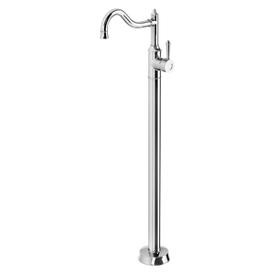 Nostalgia Floor Mounted Bath Mixer Shepherds Crook Chrome - Chrome