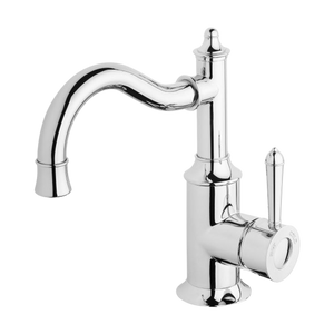 Nostalgia Basin Mixer 160mm Shepherds Crook Chrome - Chrome