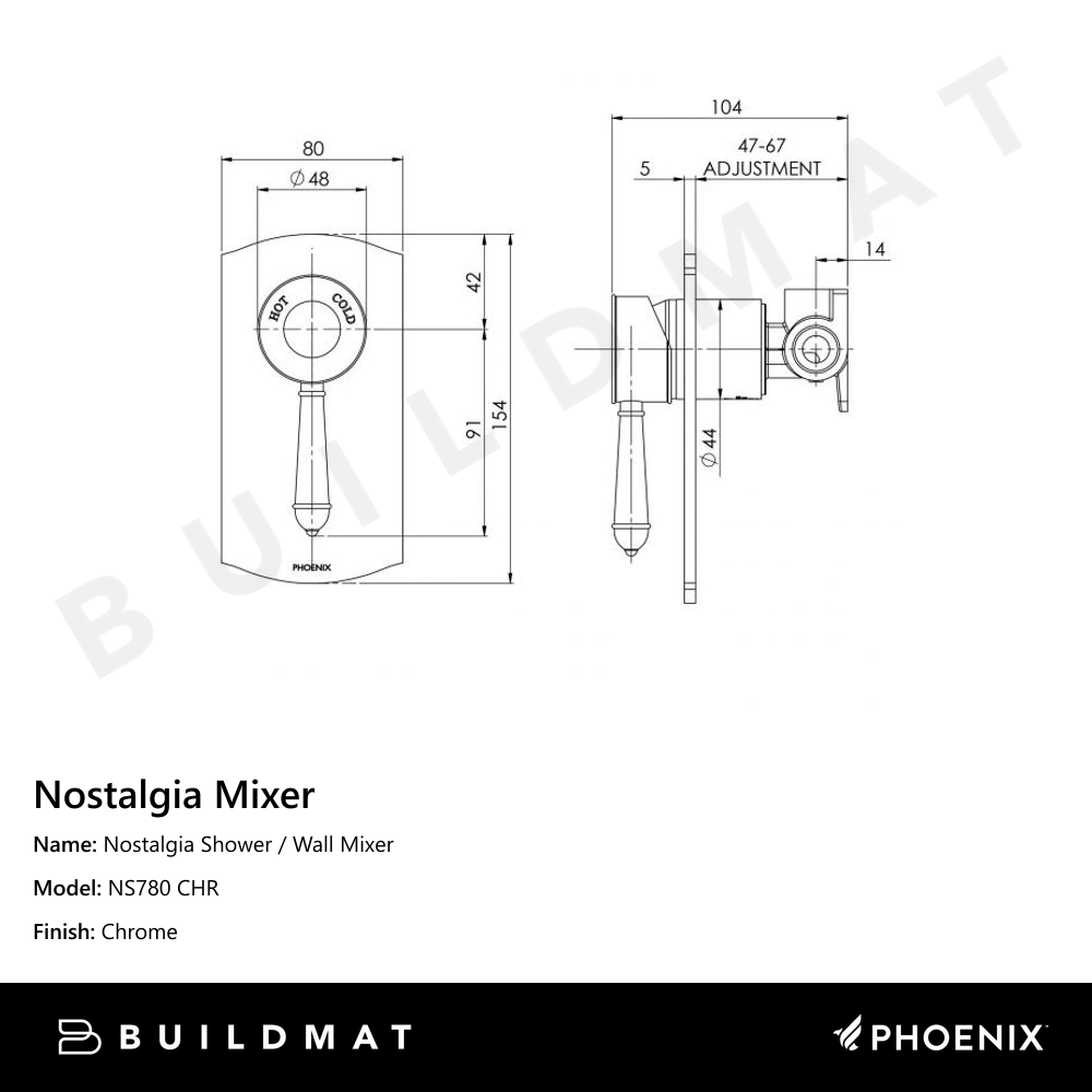 Nostalgia Shower / Wall Mixer Chrome