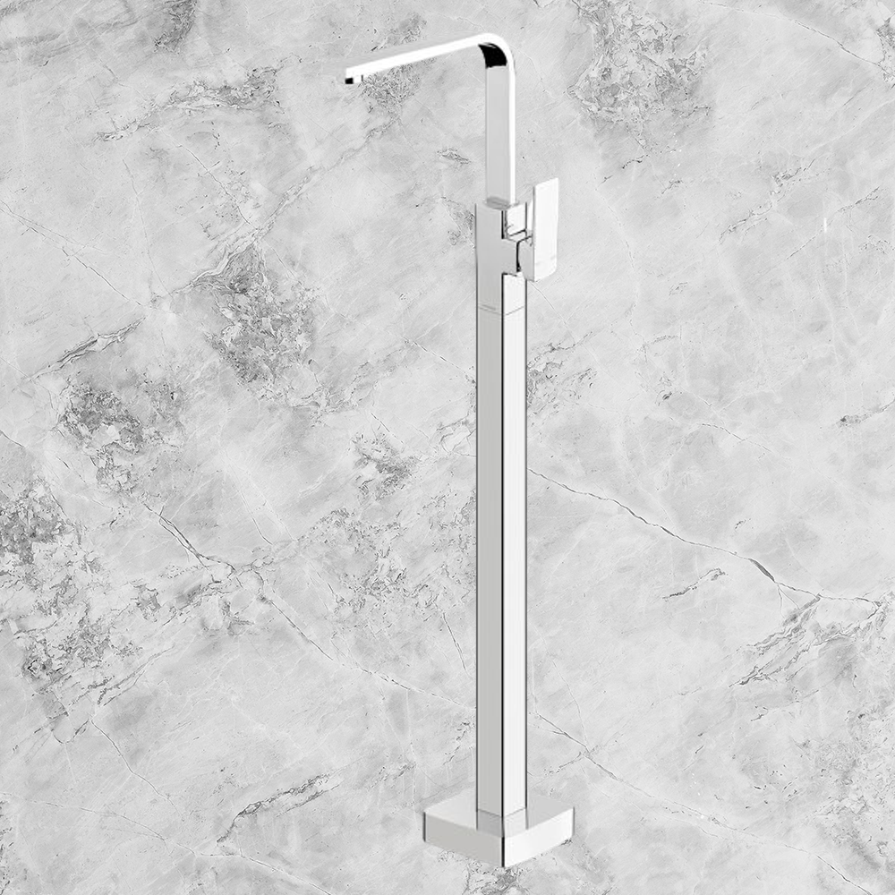 Radii Floor Mounted Bath Mixer Chrome