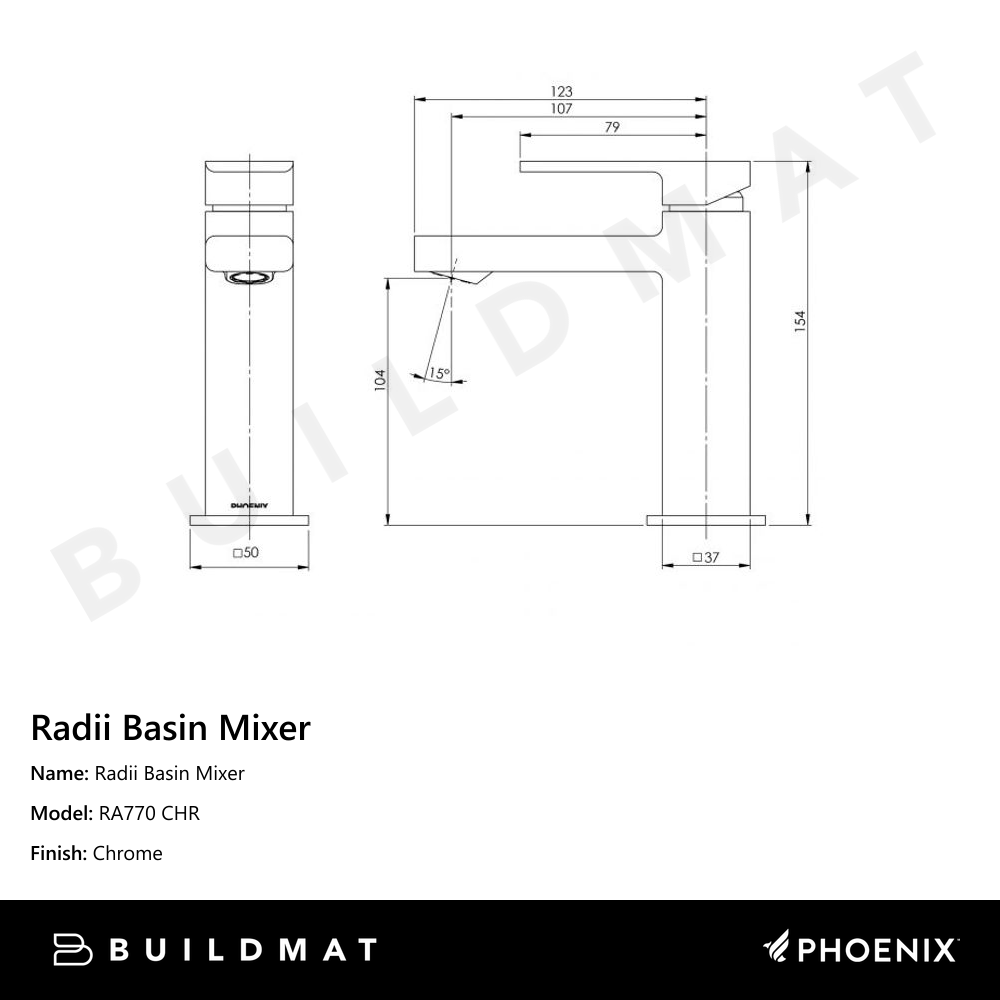 Radii Basin Mixer Chrome