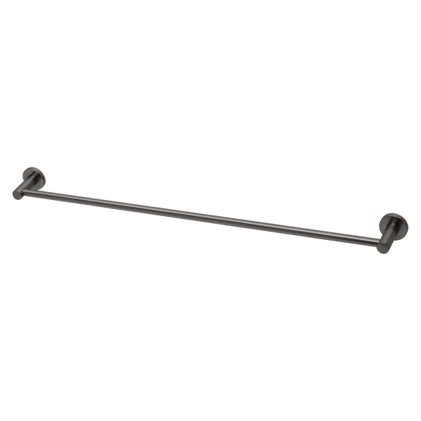 Radii Single Towel Rail 800mm Round Plate Brushed Carbon
