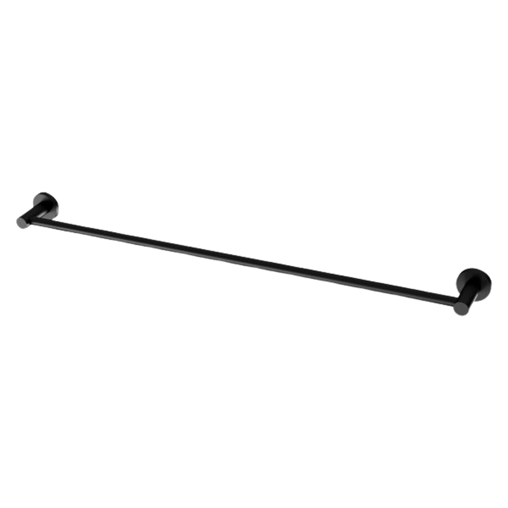 Radii Single Towel Rail 800mm Round Plate Matte Black