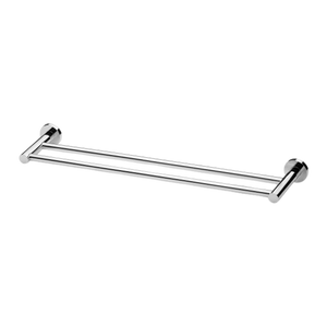 Radii Double Towel Rail 600mm Round Plate Chrome - Chrome