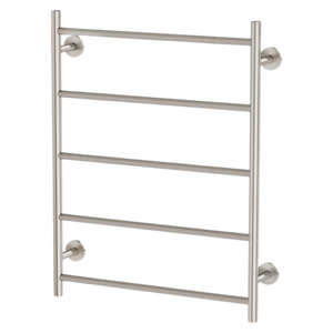 Radii Heated Towel Ladder 550 x 740mm Round Plate Brushed Nickel - Brushed Nickel