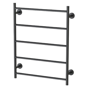 Radii Heated Towel Ladder 550 x 740mm Round Plate Matte Black - Matte Black