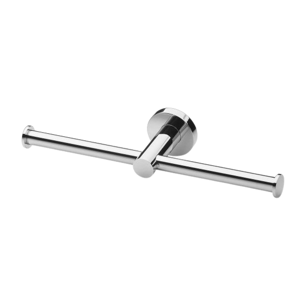 Radii Double Toilet Roll Holder Round Plate Chrome