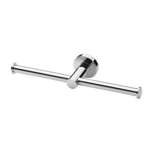 Radii Double Toilet Roll Holder Round Plate Chrome - Chrome