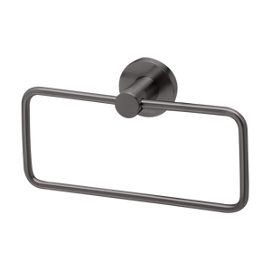 Radii Hand Towel Holder Round Plate Brushed Carbon - Brushed Carbon