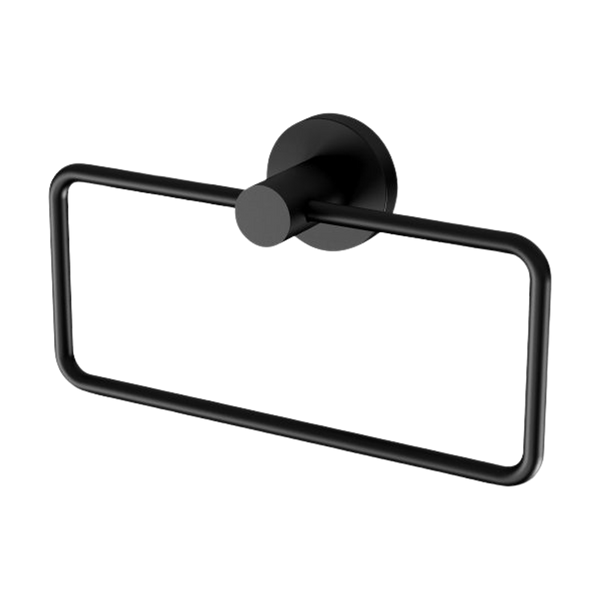 Radii Hand Towel Holder Round Plate Matte Black