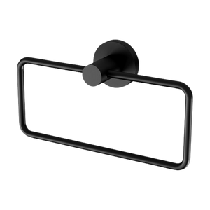 Radii Hand Towel Holder Round Plate Matte Black - Matte Black