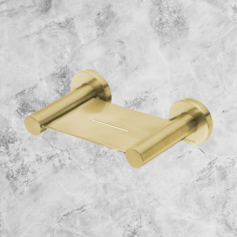 Radii Soap Dish Round Plate Brushed Gold