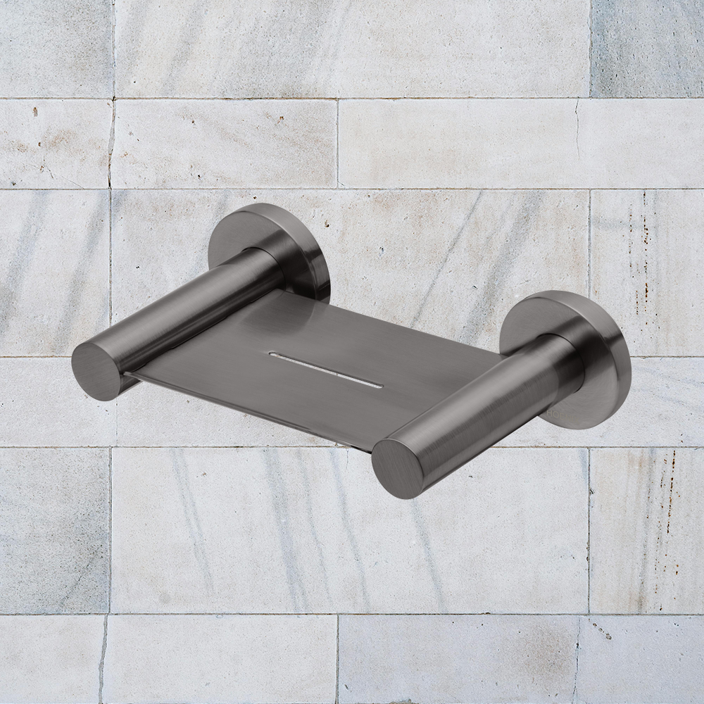 Radii Soap Dish Round Plate Brushed Carbon