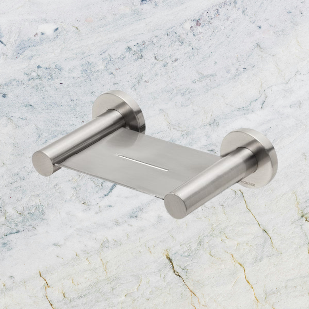 Radii Soap Dish Round Plate Brushed Nickel