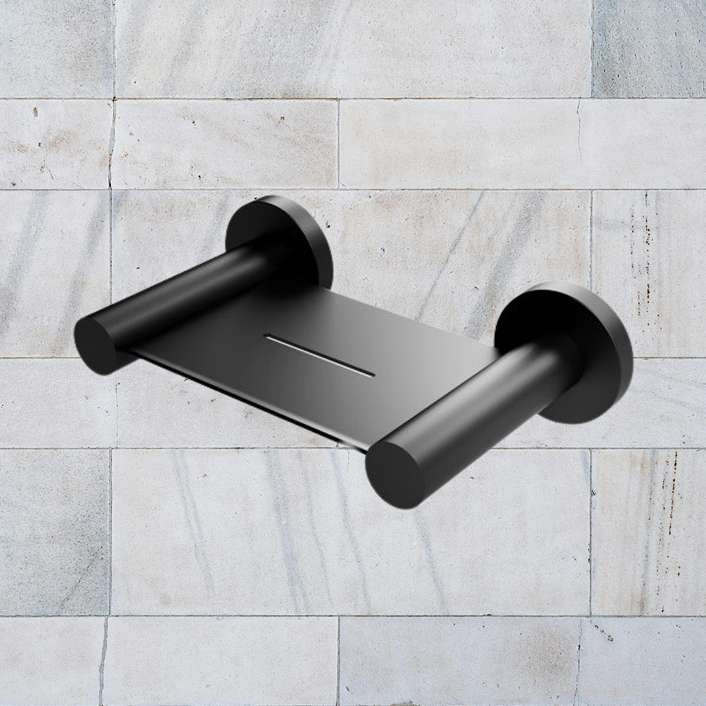 Radii Soap Dish Round Plate Matte Black