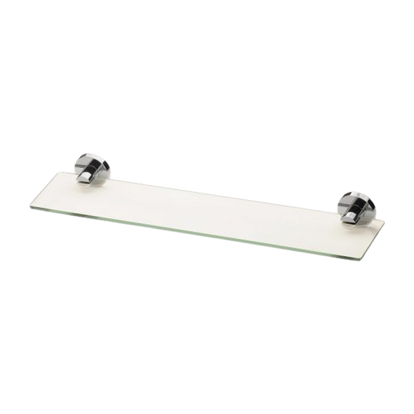 Radii Glass Shelf Round Plate Chrome
