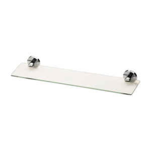 Radii Glass Shelf Round Plate Chrome - Chrome