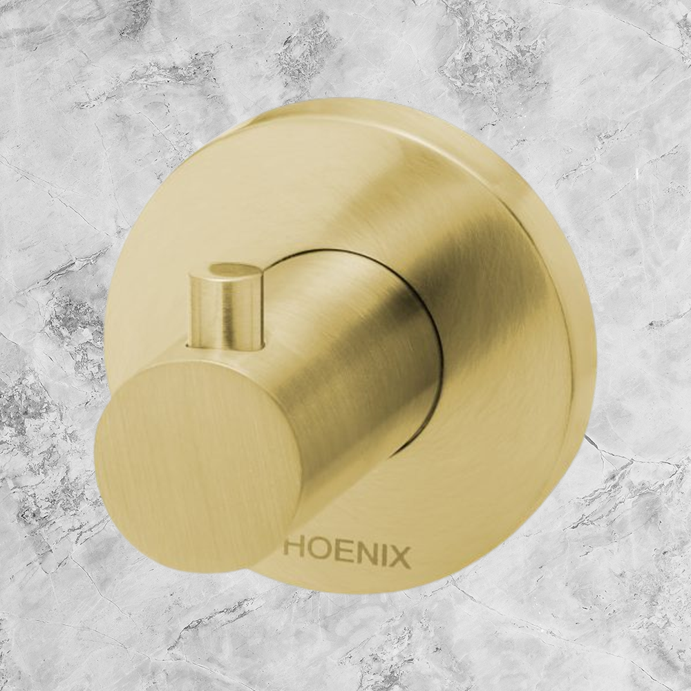 Radii Robe Hook Round Plate Brushed Gold