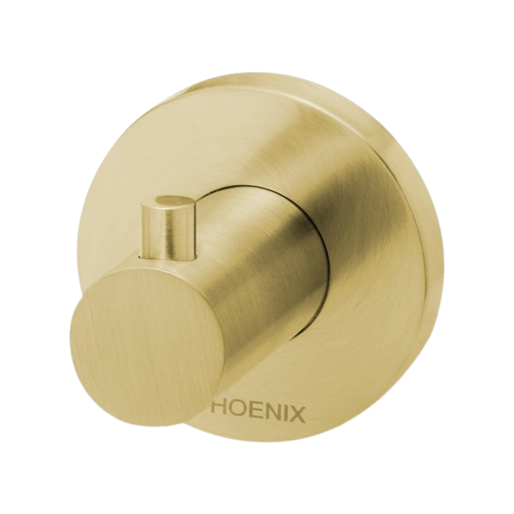 Radii Robe Hook Round Plate Brushed Gold