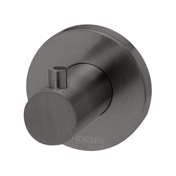 Radii Robe Hook Round Plate Brushed Carbon