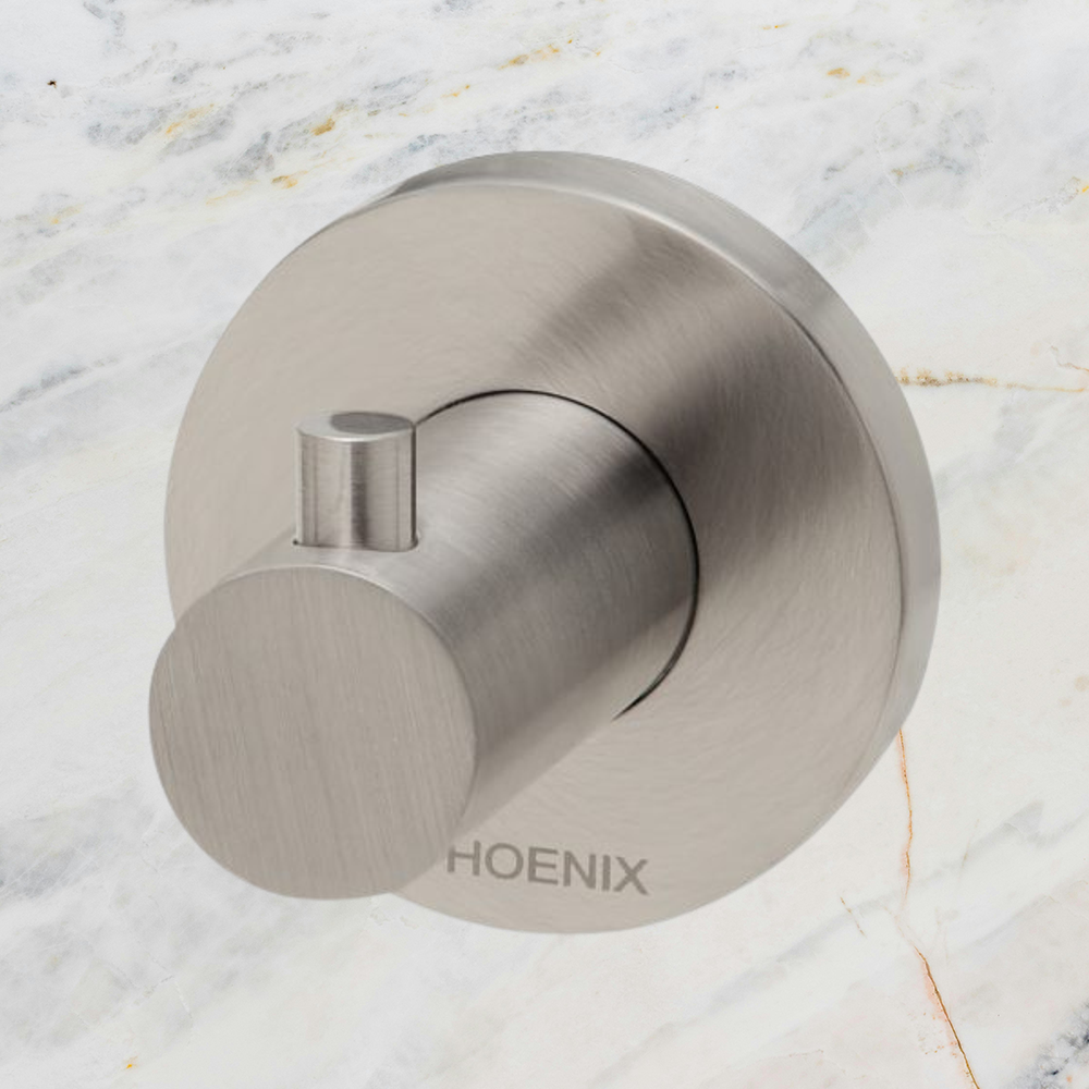 Radii Robe Hook Round Plate Brushed Nickel