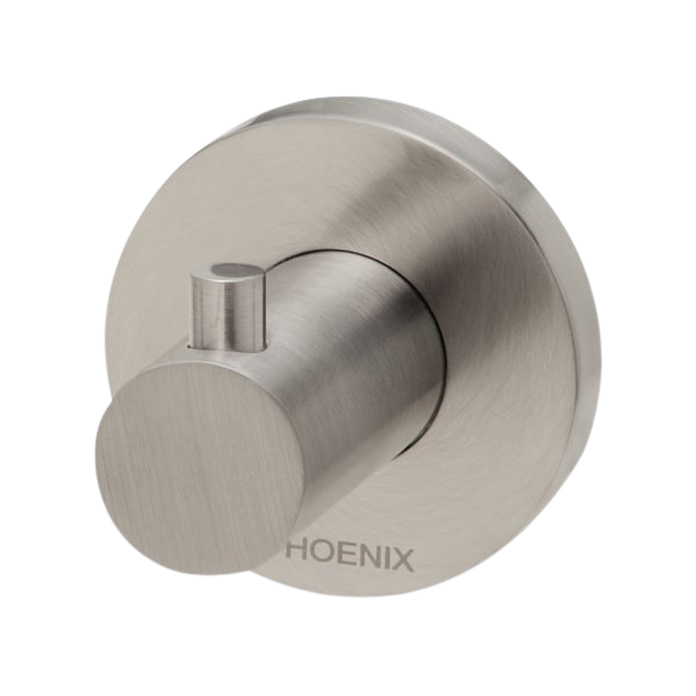 Radii Robe Hook Round Plate Brushed Nickel