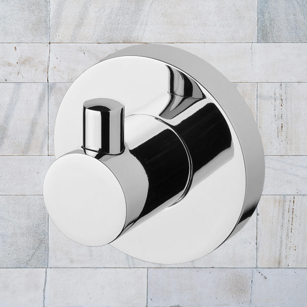 Radii Robe Hook Round Plate Chrome