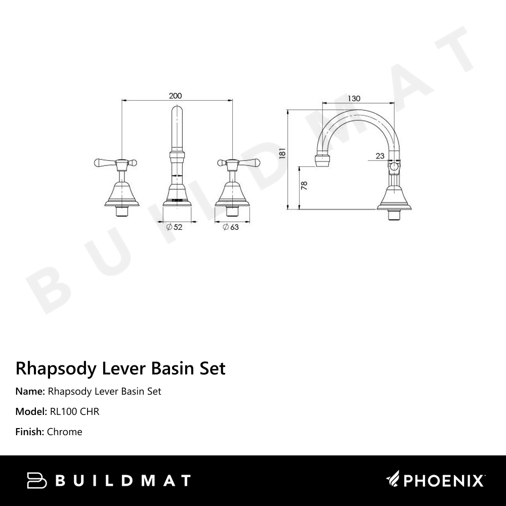 Rhapsody Lever Basin Set  Chrome