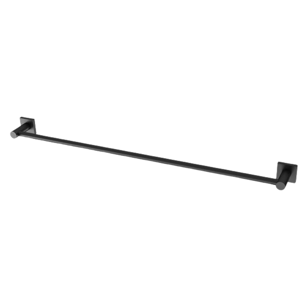 Radii Single Towel Rail 800mm Square Plate Matte Black