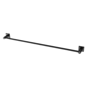 Radii Single Towel Rail 800mm Square Plate Matte Black - Matte Black