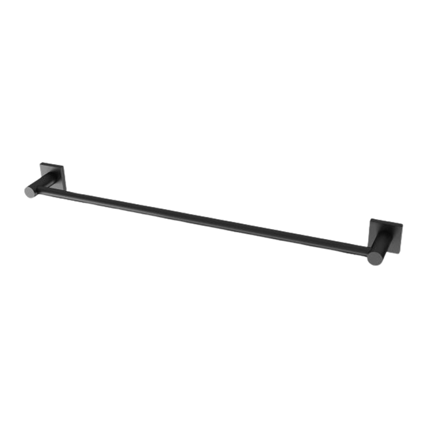 Radii Single Towel Rail 600mm Square Plate Matte Black