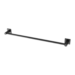 Radii Single Towel Rail 600mm Square Plate Matte Black - Matte Black