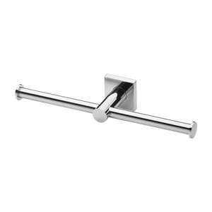 Radii Double Toilet Roll Holder Square Plate Chrome - Chrome