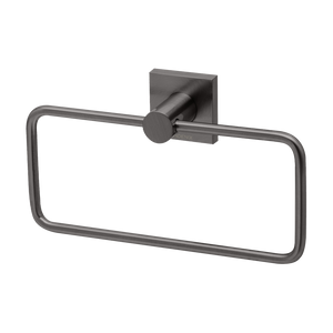 Radii Hand Towel Holder Square Plate Brushed Carbon - Brushed Carbon