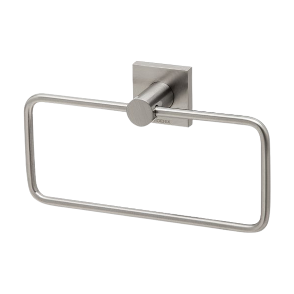 Radii Hand Towel Holder Square Plate Brushed Nickel