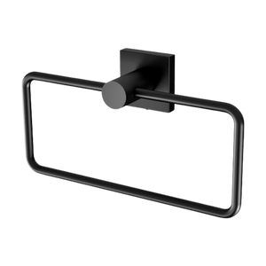 Radii Hand Towel Holder Square Plate Matte Black - Matte Black