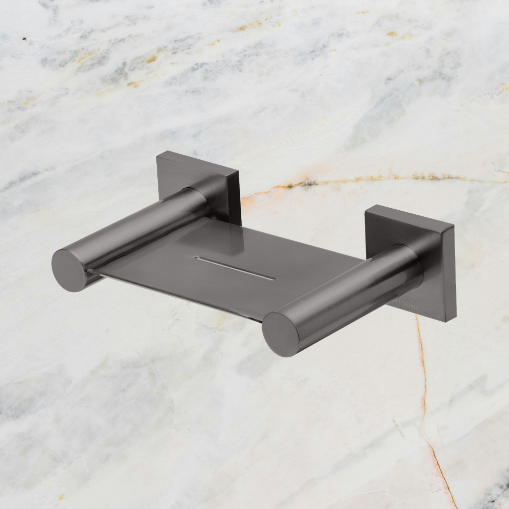 Radii Soap Dish Square Plate Brushed Carbon