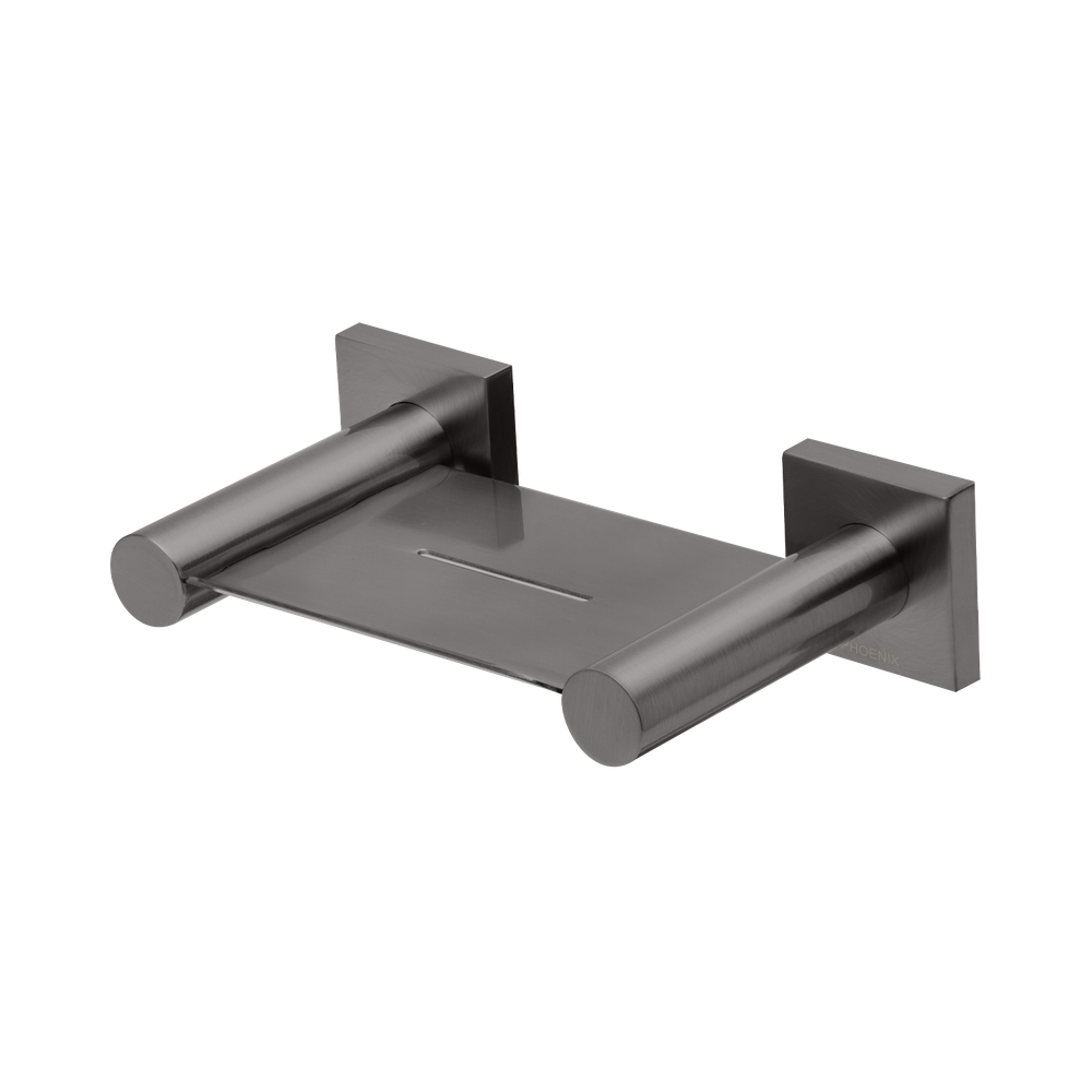 Radii Soap Dish Square Plate Brushed Carbon