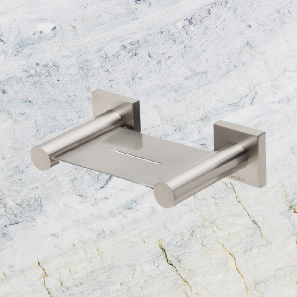 Radii Soap Dish Square Plate Brushed Nickel