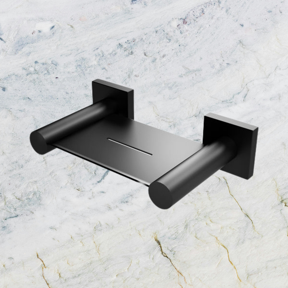 Radii Soap Dish Square Plate Matte Black