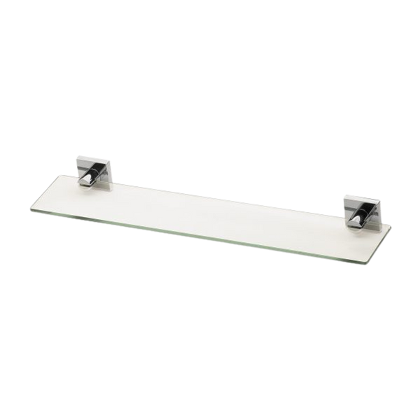 Radii Glass Shelf Square Plate Chrome