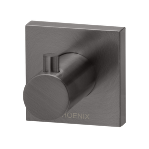 Radii Robe Hook Square Plate Brushed Carbon - Brushed Carbon