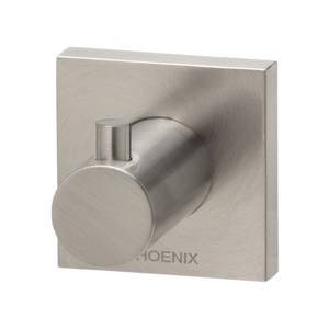 Radii Robe Hook Square Plate Brushed Nickel - Brushed Nickel