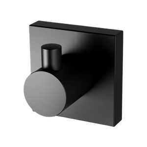 Radii Robe Hook Square Plate Matte Black - Matte Black