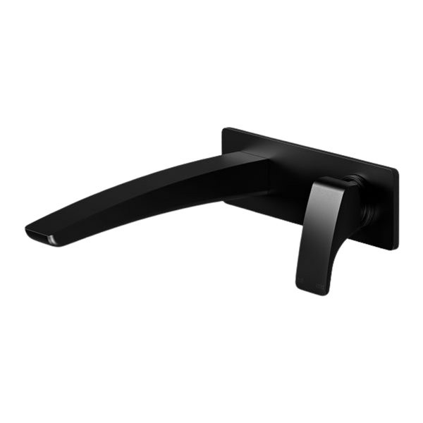 Rush Wall Bath Mixer Set 180mm Matte Black