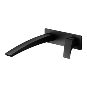 Rush Wall Basin Mixer Set 230mm Matte Black - Matte Black
