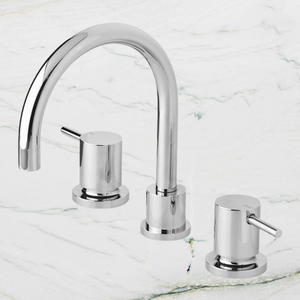 Vivid Pin Lever Basin Set Swivel Gooseneck Outlet Chrome Lead Free - Chrome