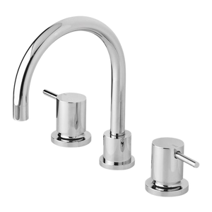 Vivid Pin Lever Basin Set Swivel Gooseneck Outlet Chrome - Chrome